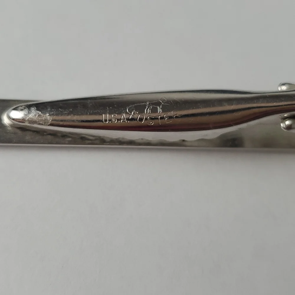 Vintage Foster USA Classic Tie Clip Silver Tone  Jewelry